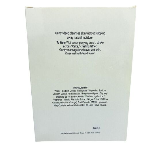 Signature Club A Vanilla Orange Foaming Glycerin Cleansing Cake & Brush 5.9 oz - Picture 4 of 9